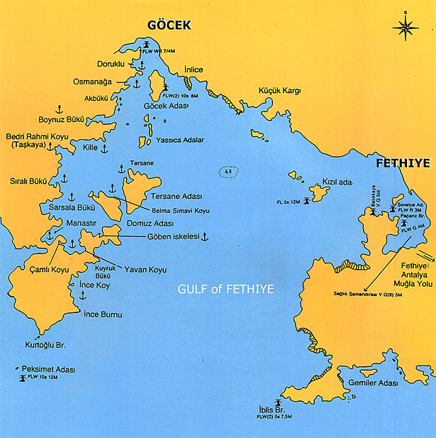 map of Gocek bay