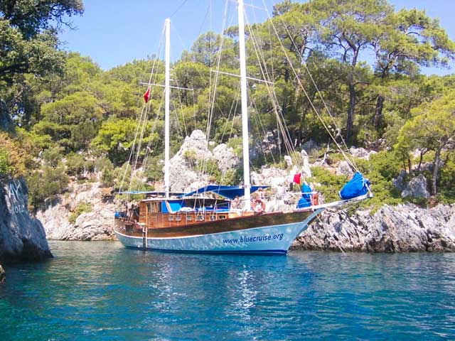 Blue voyage - swimming in crystal clear water