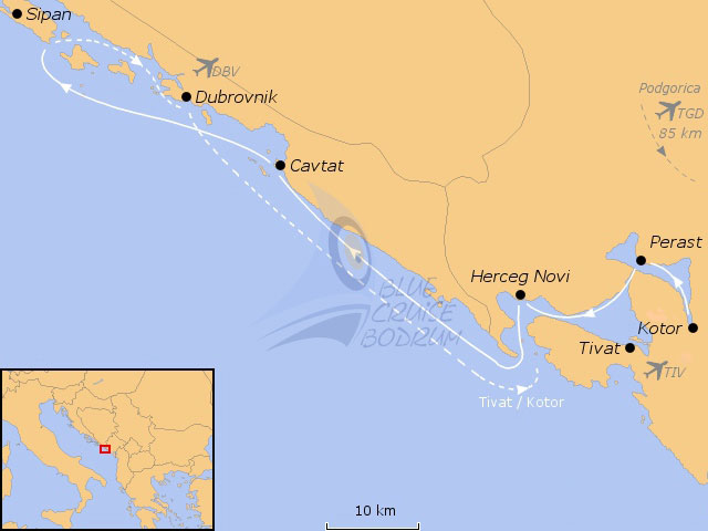 Blue cruise Dalmatian Coast, Montenegro and Croatia - Unesco  Kotor and Dubrovnik